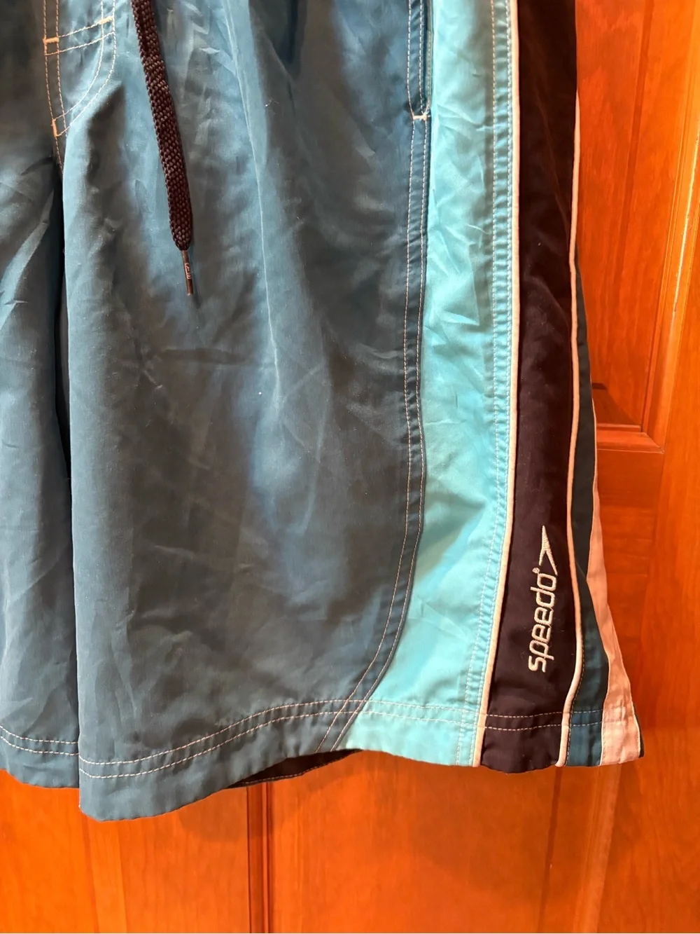 Speedo Men’s Swim Trunks Blue Size Large Drawstring